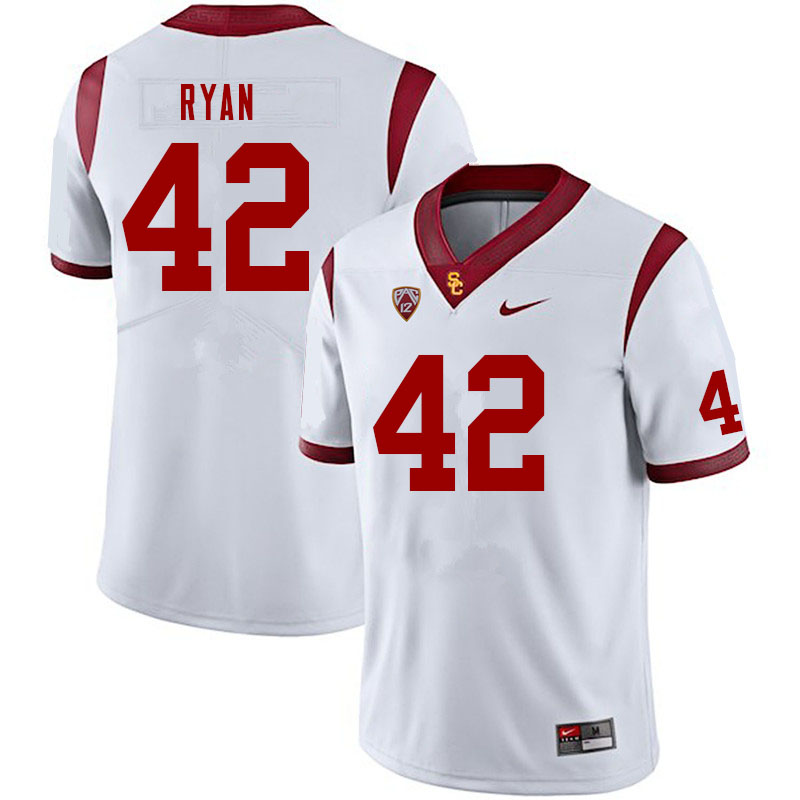 Men #42 Danny Ryan USC Trojans College Football Jerseys Sale-White